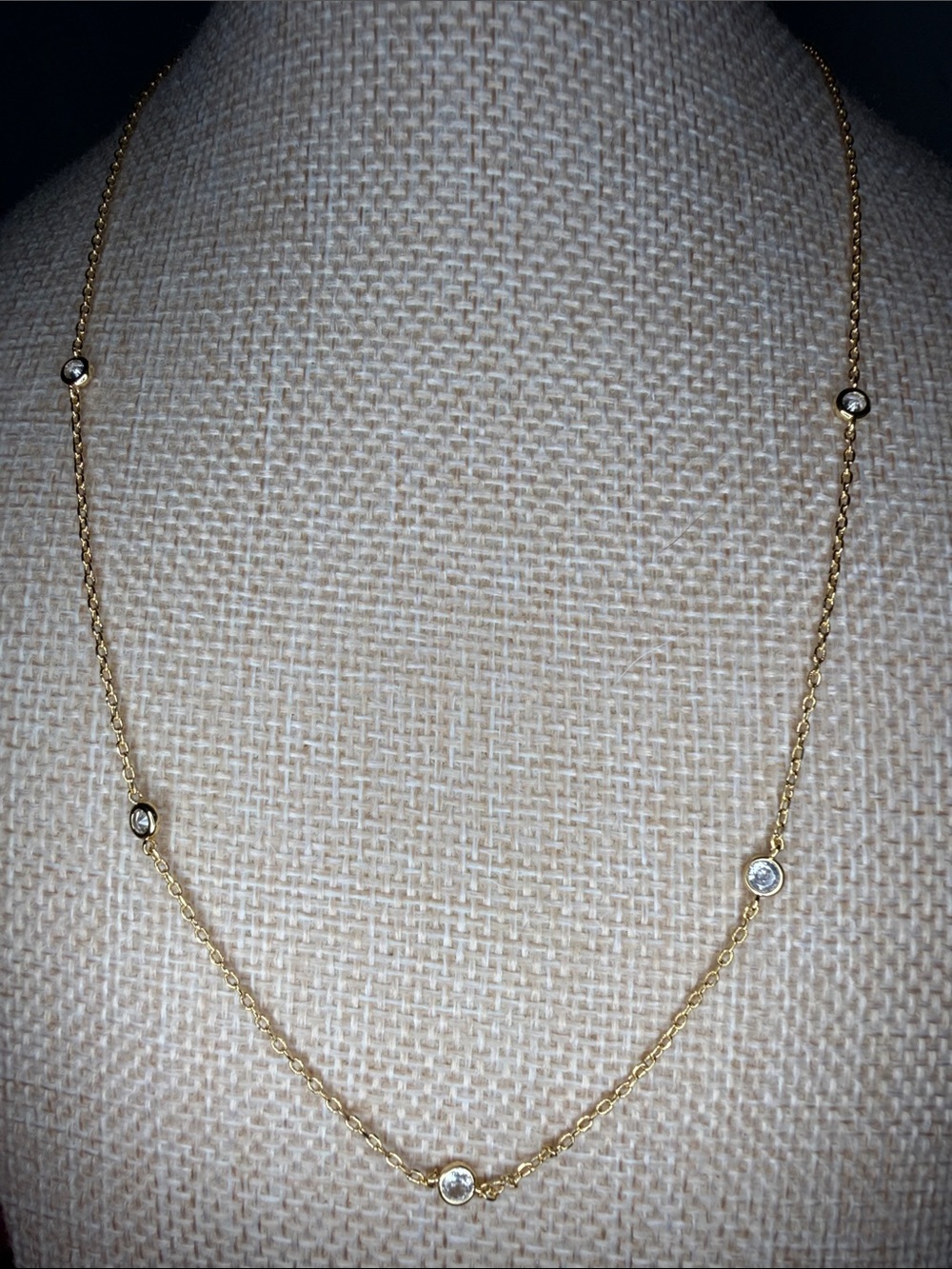 Pavii Goldtone Station Necklace 18 in adjustable - Picture 2 of 3
